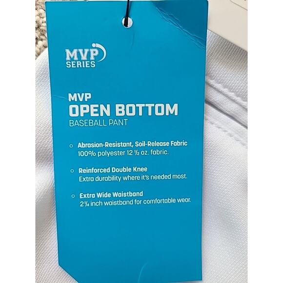 Champro‎ Baseball Pant Mvp Series White Youth XS Open Bottom NWT - Picture 5 of 5